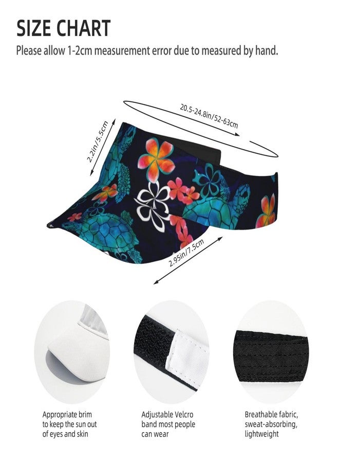 ASYG Turtles Watercolour Sport Sun Visor Hats for Women Men & Adjustable Sport Packable Travel Sun Visor - Image 4
